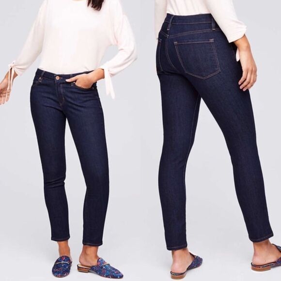 Loft Dark Wash Curvy Skinny Jeans - Picture 1 of 8